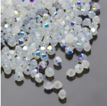 Zdjęcie - Swarovski bicone bead white opal AB 3mm
